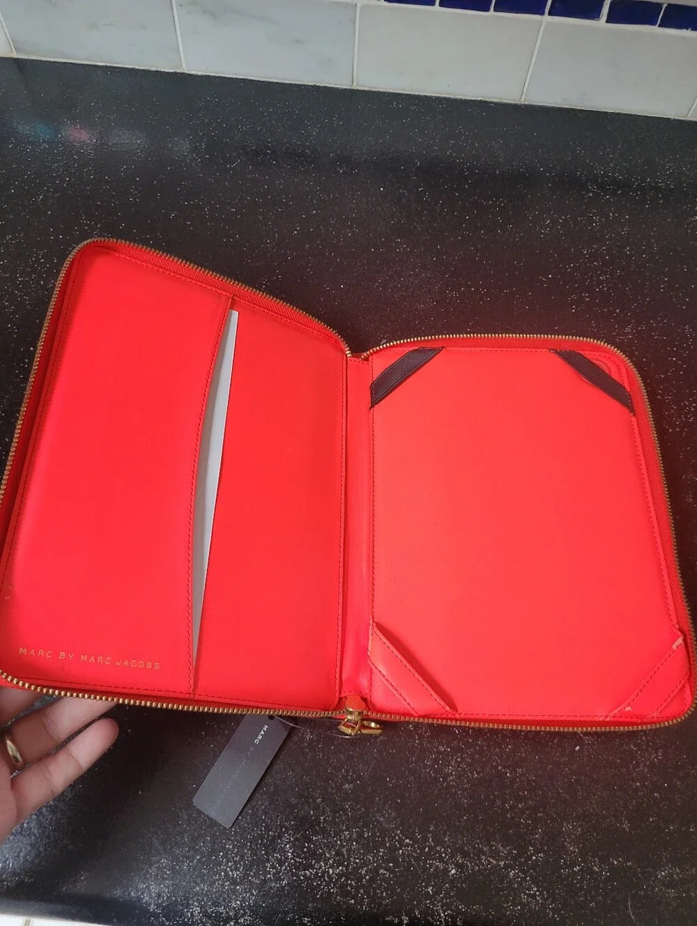 Marc by Marc Jacobs Red & Black Snake-Print Tablet/ Ipad Case NWT
